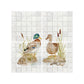 Luxury marble kitchen marble mural featuring a picturesque British countryside landscape, featuring Mallards