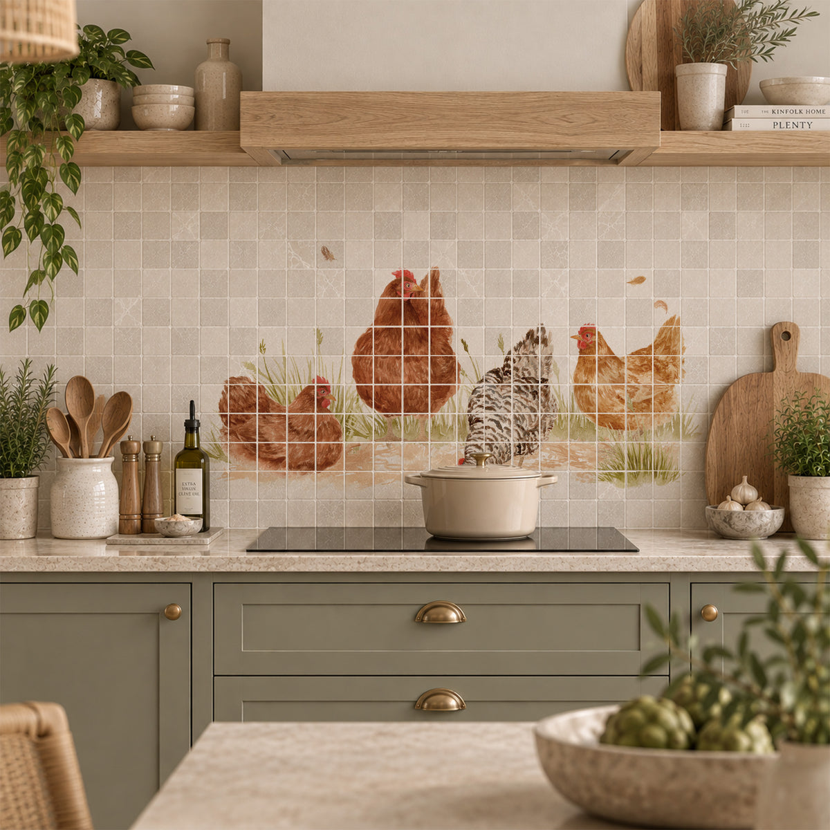 Handcrafted decorative marble mural inspired by the beauty of the British countryside