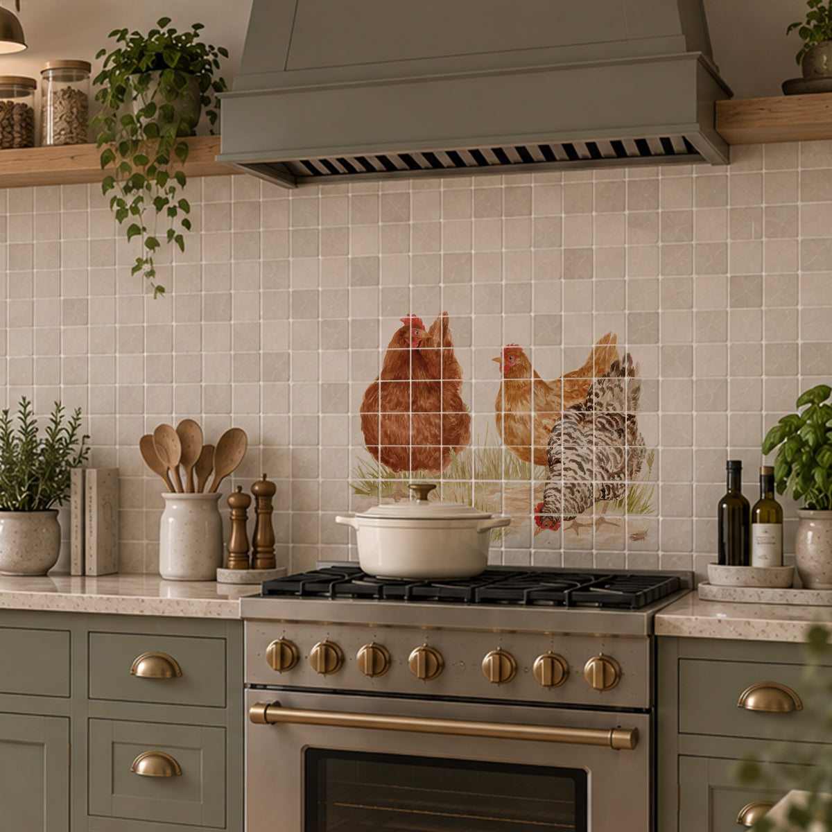 Handcrafted decorative marble mural inspired by the beauty of the British countryside