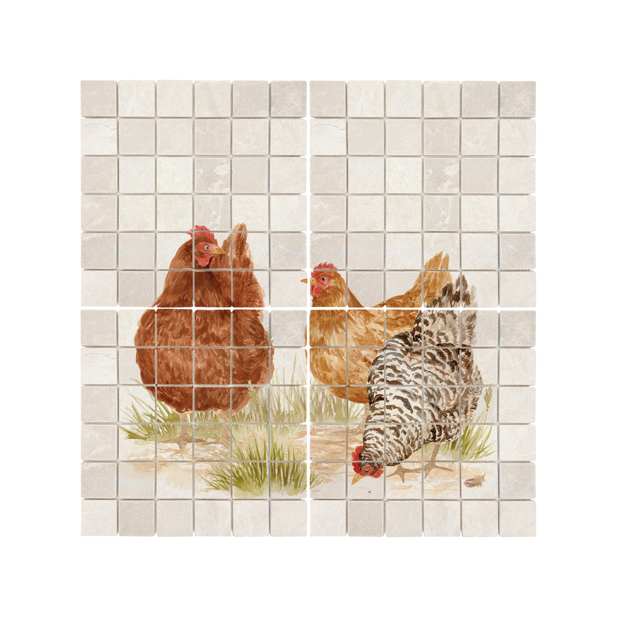 Handcrafted decorative marble mural inspired by the beauty of the British countryside