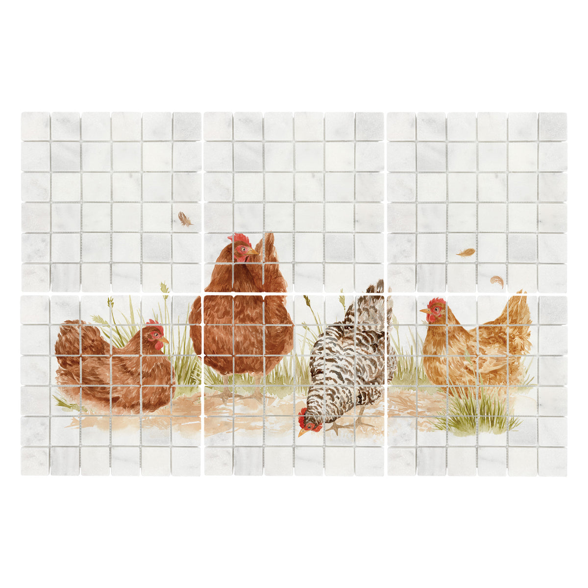 Handcrafted decorative marble mural inspired by the beauty of the British countryside
