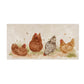 3 fat hens gossiping on the farm, the perfect watercolour wall tile. 