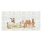 Statement marble mural depicting an idyllic Great British countryside scene. Farmyard scene, with a sheep, horse, donkey, cow, chicken, pig