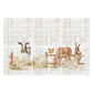 Statement marble mural depicting an idyllic Great British countryside scene. Farmyard scene, with a sheep, horse, donkey, cow, chicken, pig