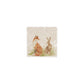 A 10 x 10cm handmade cream grey marble splashback tile featuring a watercolour fox and hare design. 