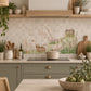 Elegant marble wall mural inspired by rolling British countryside landscapes