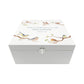 White Square personalised Wooden box with a decorative lid featuring illustrations of Garden Birds on Branches Perfect funeral memory keepsake box, for storing ashes, order of service, flowers and capturing your loved ones things in one place.
