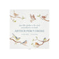 White Square personalised Wooden box with a decorative lid featuring illustrations of Garden Birds on Branches Perfect funeral memory keepsake box, for storing ashes, order of service, flowers and capturing your loved ones things in one place.