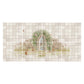 Traditional British countryside scene featured on an elegant decorative marble mural