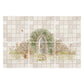 Traditional British countryside scene featured on an elegant decorative marble mural