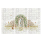 Traditional British countryside scene featured on an elegant decorative marble mural