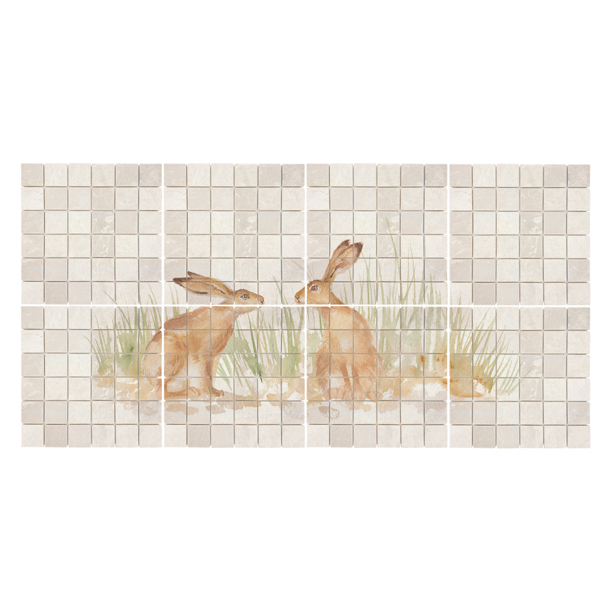 Bespoke Hare statement marble mural bringing the beauty of the British countryside indoors