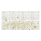 Mosaic tiles featuring a delicate watercolour-style illustration of wildflowers, bees, and a beehive on a white and light grey tile grid background.