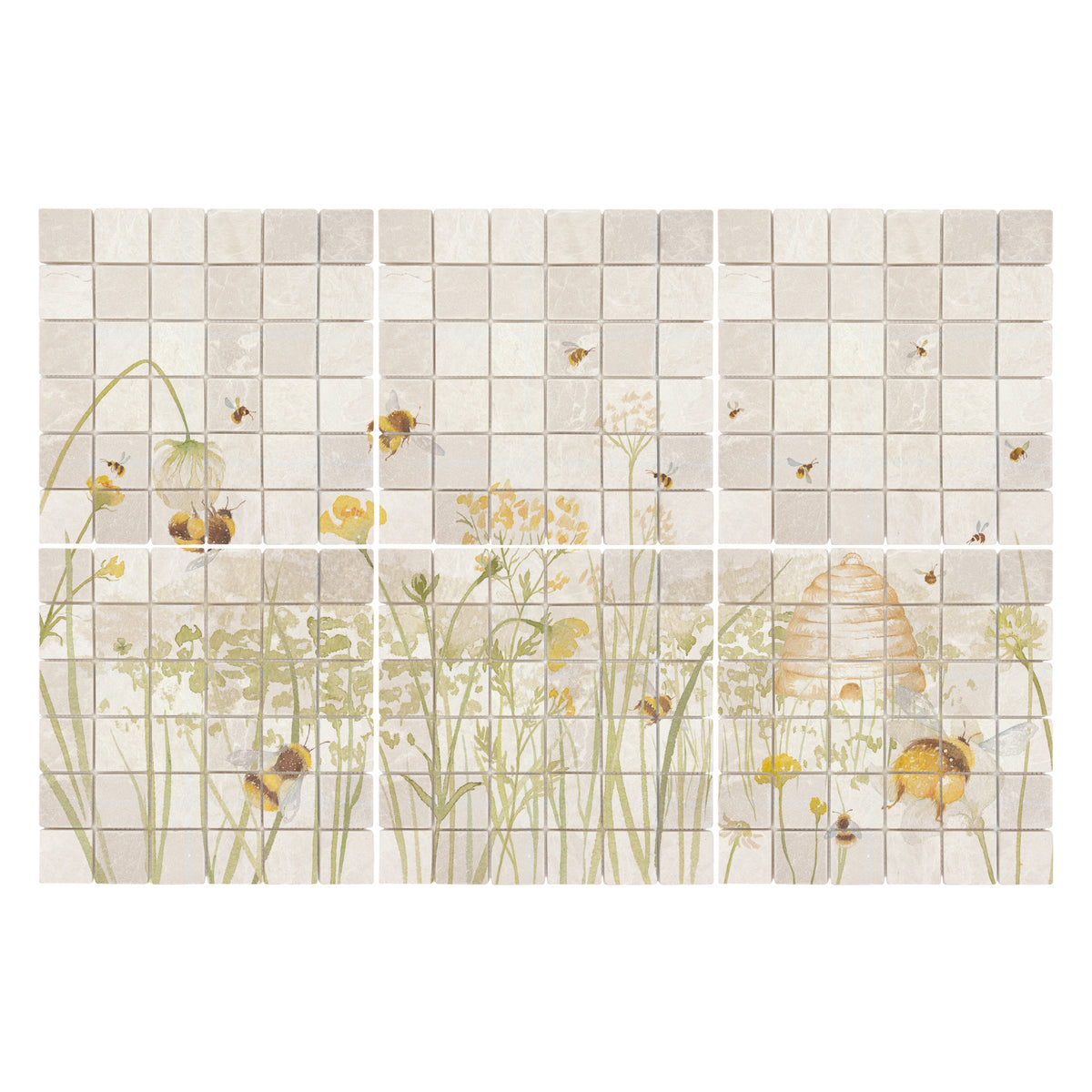 Luxury decorative tiles featuring a serene British countryside landscape