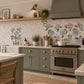 Hand-finished kitchen watercolour wall mural inspired by quintessential English countryside