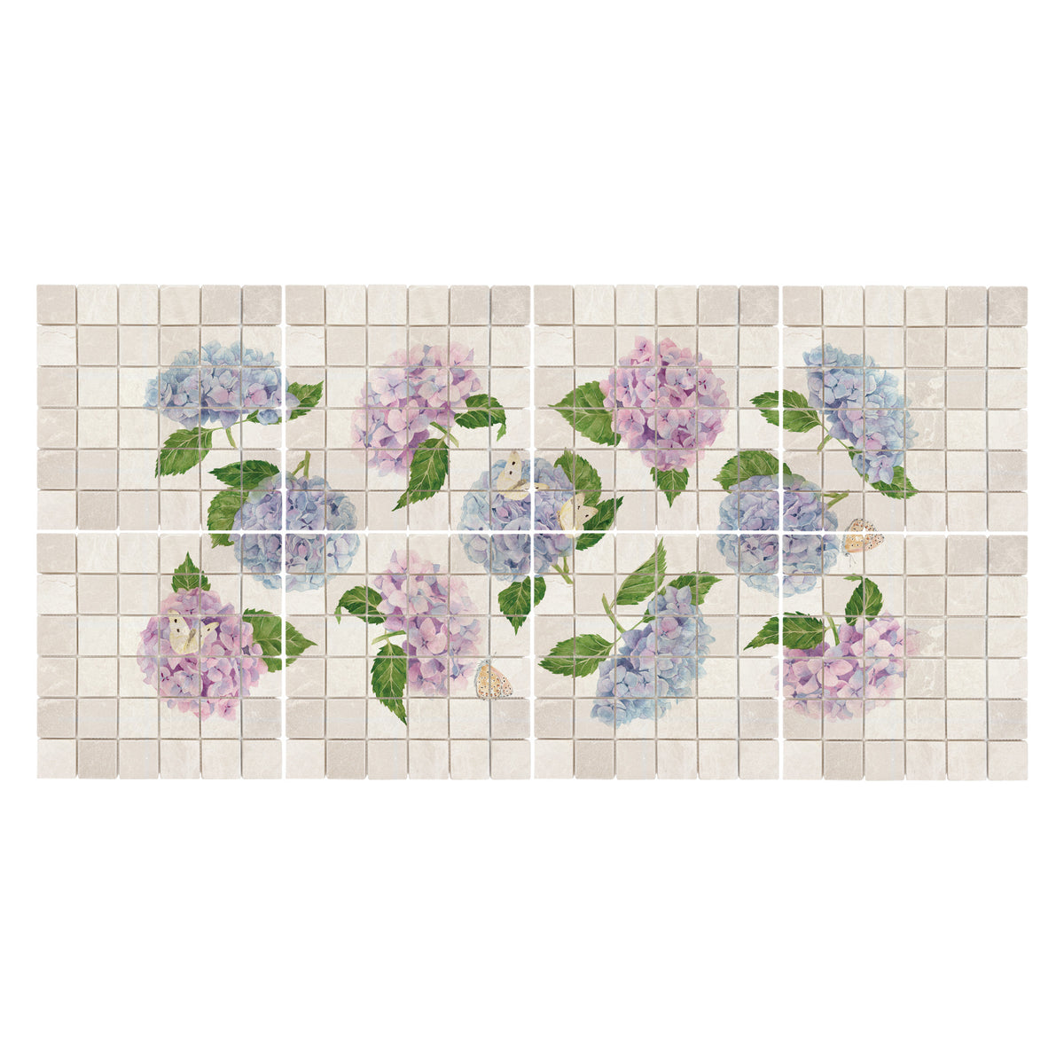 Hand-finished kitchen watercolour wall mural inspired by quintessential English countryside