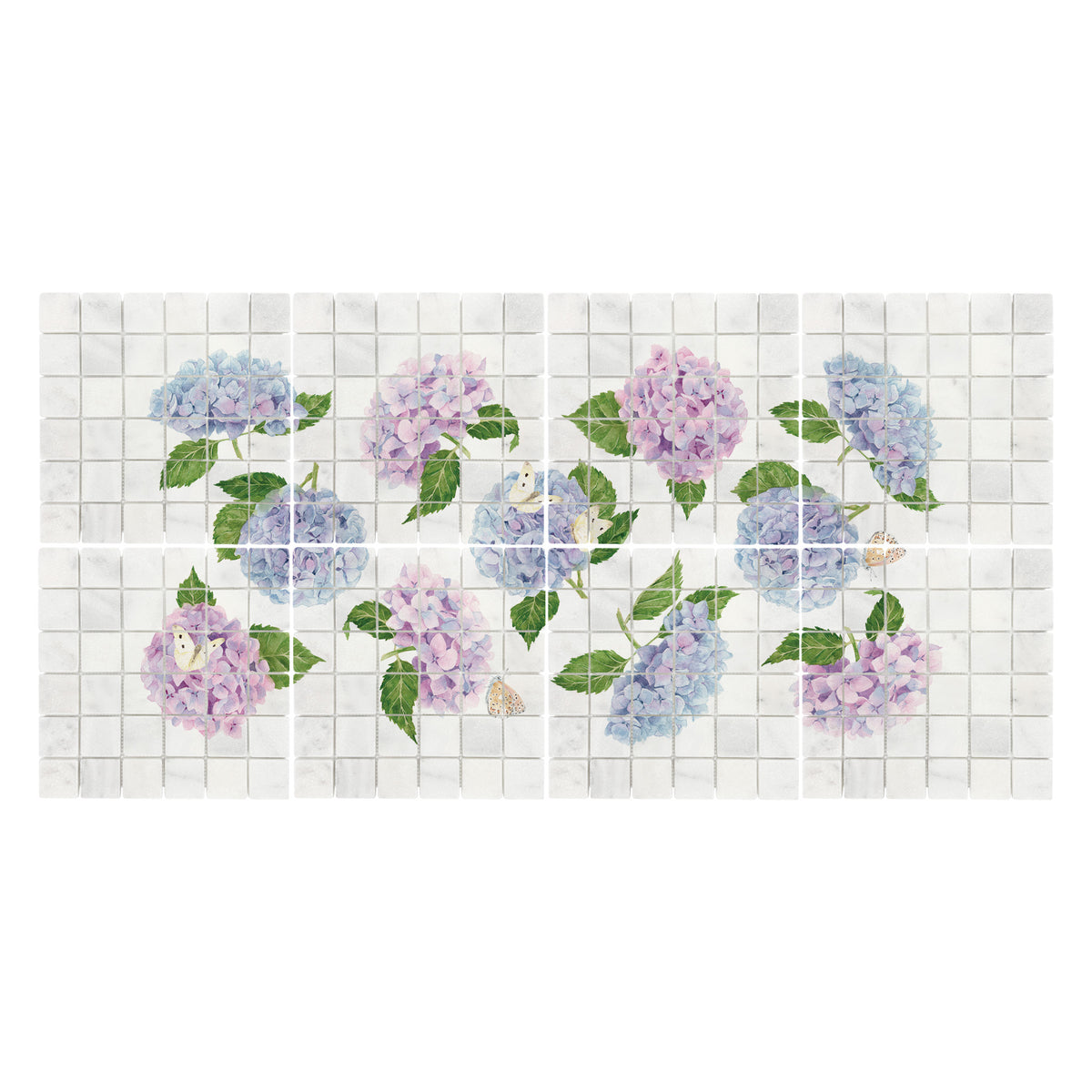 Hand-finished kitchen watercolour wall mural inspired by quintessential English countryside