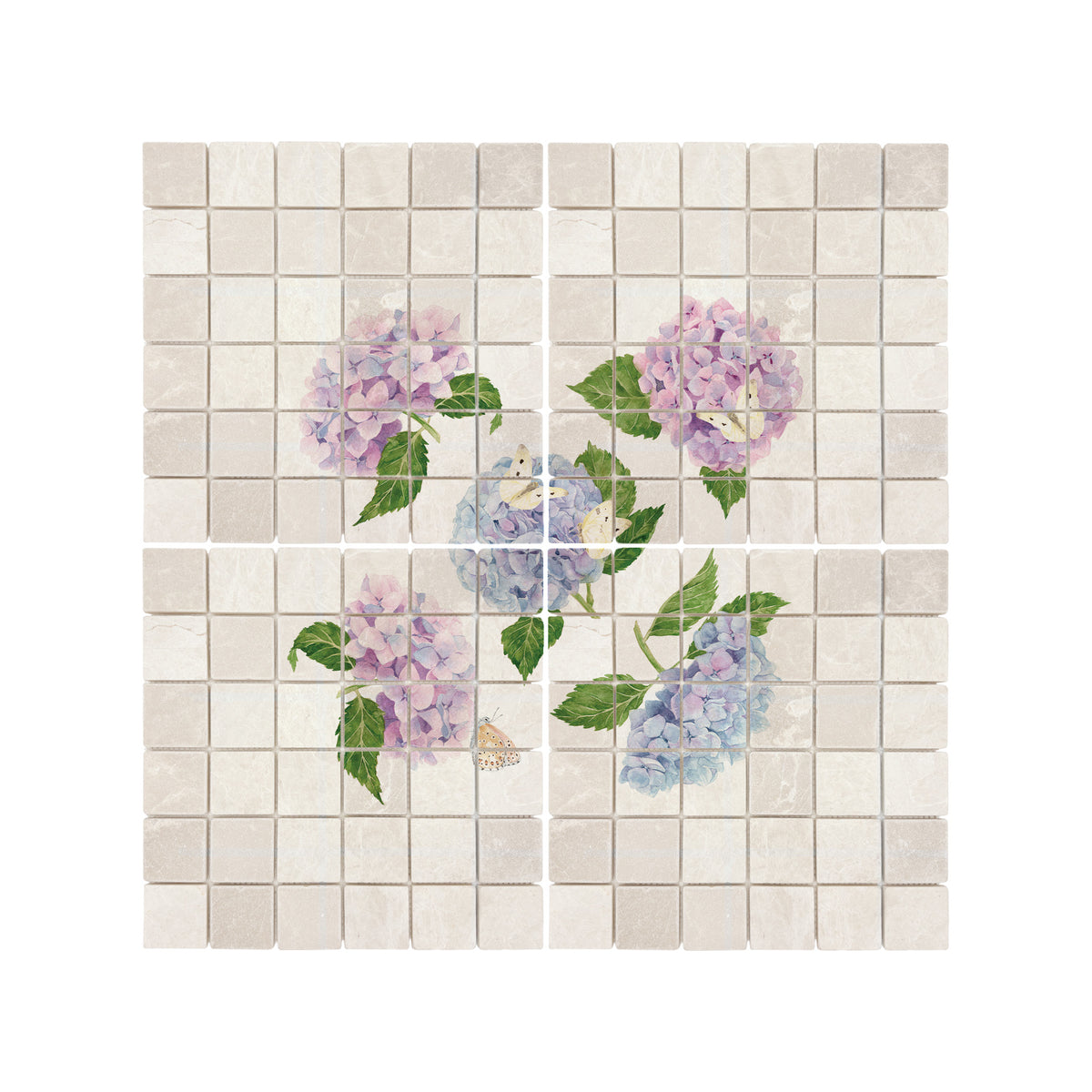 Hand-finished kitchen watercolour wall mural inspired by quintessential English countryside