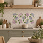 Hand-finished kitchen watercolour wall mural inspired by quintessential English countryside