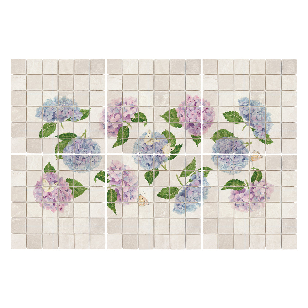 Hand-finished kitchen watercolour wall mural inspired by quintessential English countryside