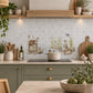 Bespoke decorative kitchen tiles featuring a traditional English countryside scene an otter and kingfisher 