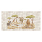 Hand-painted watercolour style mural inspired by the English countryside safari themed kitchen