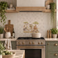 Hand-painted watercolour style mural inspired by the English countryside safari themed kitchen