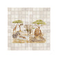 Hand-painted watercolour style mural inspired by the English countryside safari themed kitchen