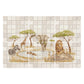 Hand-painted watercolour style mural inspired by the English countryside safari themed kitchen