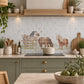 Decorative countryside watercolour artwork for a sophisticated kitchen interior