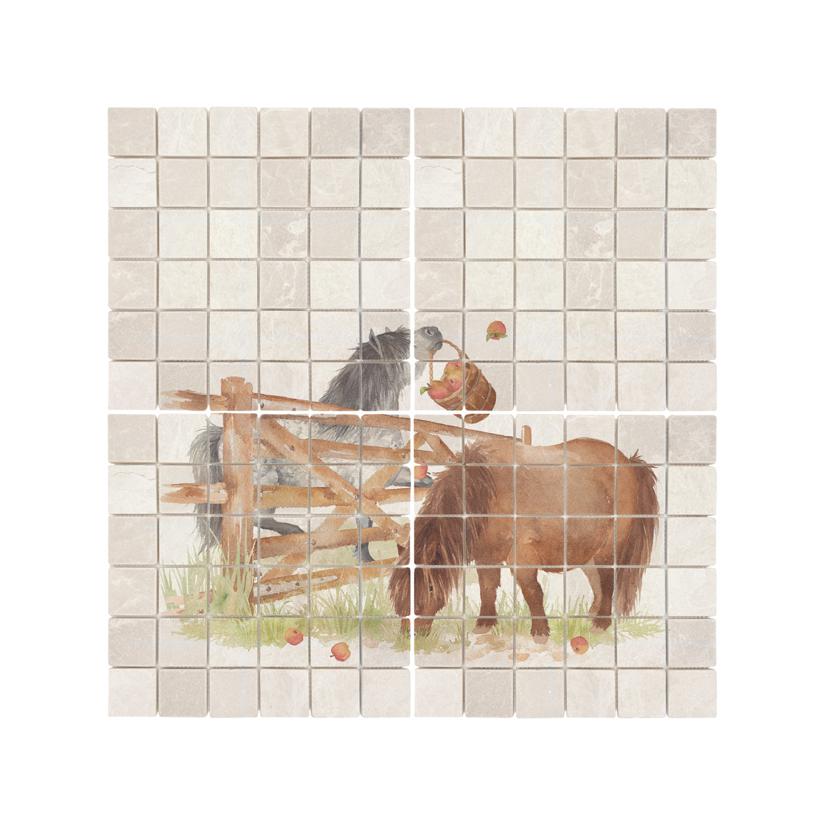 Decorative countryside watercolour artwork for a sophisticated kitchen interior