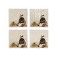 Water colour Badger and Mole marble coaster set of 4.