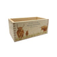 A rectangle wooden planter box with a watercolour design of a hairy highland cow family. The planter can be personalised with a name and a selection of custom phrases to suit any occasion including birthday, wedding, anniversary, engagement, and new home.