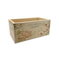 A rectangle wooden planter box with a watercolour design of a hedgerow full of garden birds around a gate. The planter can be personalised with a name and a selection of custom phrases to suit any occasion including birthday, wedding, anniversary, engagement, and new home.