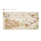 A personalised rectangular marble sharing platter featuring garden birds in the hedgerow around a paddock gate in a watercolour style. The example personalised neutral colour text reads 'Nick & Ida Welcome to our Home’ in a brush script font.