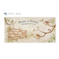 A personalised rectangular marble sharing platter featuring garden birds in the hedgerow around a paddock gate in a watercolour style. The example personalised dark blue text reads ‘Mabel & Oliver Married 08.11.23' in a classic serif font.