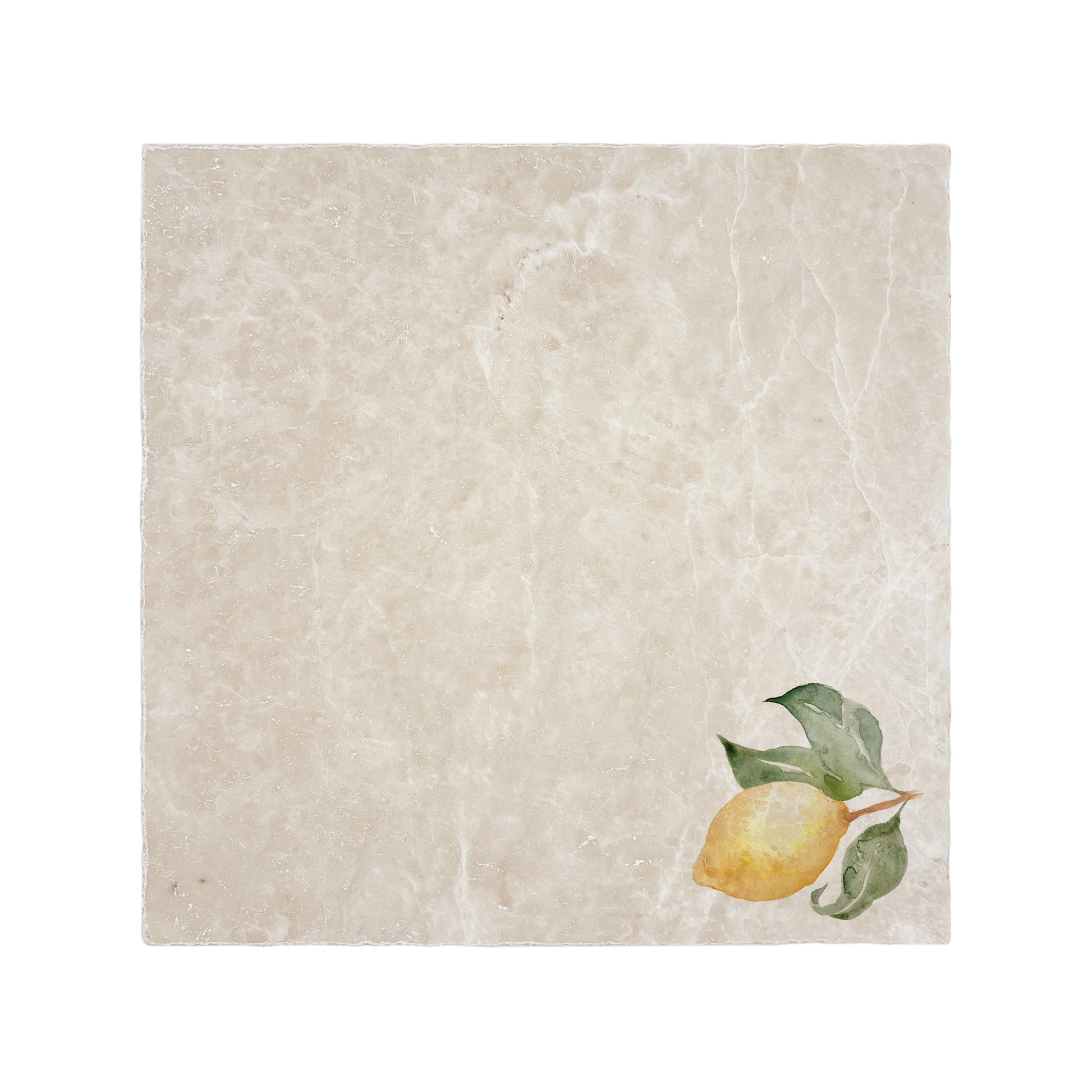 A Large marble board which is multipurpose watercolour lemon design, perfect summer Mediterranean/ Italian vibe.