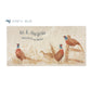 A personalised rectangular marble sharing platter featuring a parade of pheasants in a watercolour style. The example personalised dark blue text reads ‘Mr & Mrs Yorke, Welcome to our kitchen’ in a brush script font.