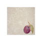 A garden table set with marble placemats and coasters that feature a watercolour plum design.