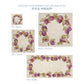 A selection of marble splashback tiles with a plum wreath design, the tiles are available in 4 sizes.