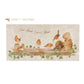 A personalised rectangular marble sharing platter featuring a group of robins up to mischief in a watercolour style. The example personalised neutral colour text reads ‘Our Home Sweet Home’ in a brush script font.