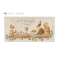 A personalised rectangular marble sharing platter featuring a group of robins up to mischief in a watercolour style. The example personalised neutral colour text reads ‘Good Morning Jo, Put the kettle on’ in a brush script font.