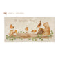 A personalised rectangular marble sharing platter featuring a group of robins up to mischief in a watercolour style. The example personalised neutral colour text reads ‘The Lancaster's Home’ in a brush script font.
