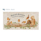 A personalised rectangular marble sharing platter featuring a group of robins up to mischief in a watercolour style. The example personalised dark blue text reads ‘Robyn's Kitchen, Dishing Up Memories' in a classic serif font.
