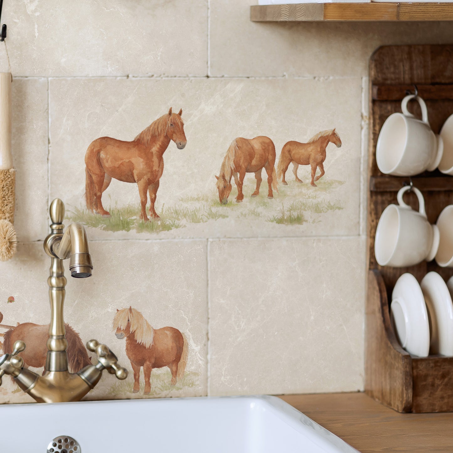 Beautiful watercolour horses, these Suffolk Punch horses are a way to support an endangered breed of horse. 