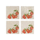 Marble coasters set of 4, featuring The Humble Hares Watercolour designs. This design shows a watercolour Tomatoes on a vine. Perfect for the vegetable Garden Lover 