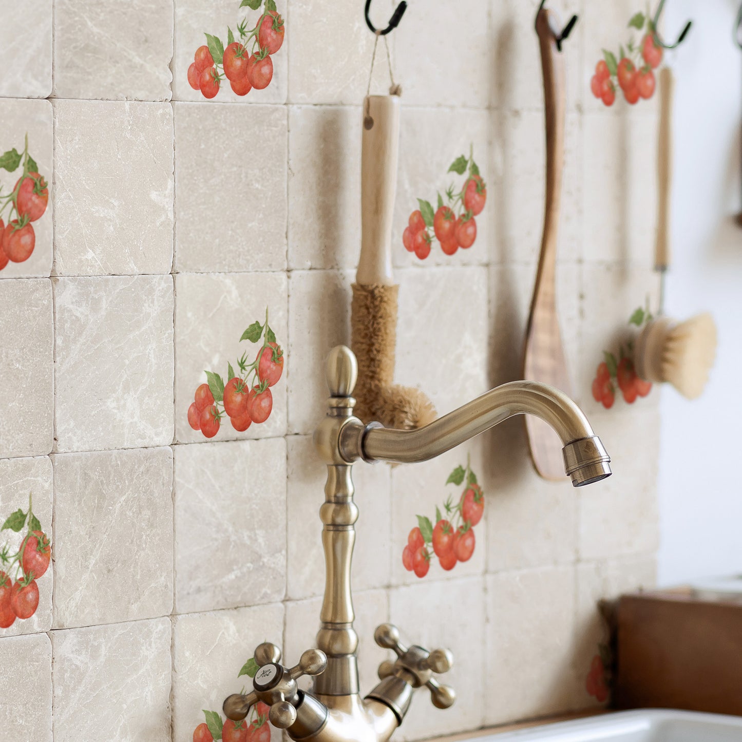 Watercolour Tomatoes on a vine 