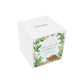 handmade nursery money box with soft watercolour baby animal design, This design shows a Tortoise walking slowly through the rainforest