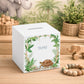 handmade nursery money box with soft watercolour baby animal design, This design shows a Tortoise walking slowly through the rainforest