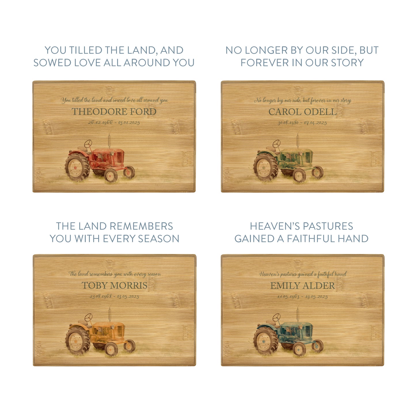 A beautifully crafted solid Bamboo wooden urn, personalised and finished with a soft watercolour design of a Farmers Tractor,  Great for Dad, Grandad, Brother, Son, Uncle.  Thoughtfully made for either display or burial, this personalised urn can be customised to create a meaningful memorial. Perfect for holding ashes of a loved one or a beloved pet, it serves as a comforting tribute and keepsake. 